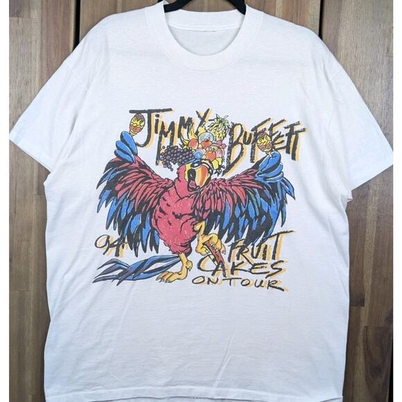 Jimmy Buffett Fruitcakes Margaritaville Vintage 90s Beach Music Band Shirt Large - Picture 2 of 6